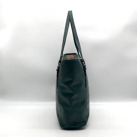 Coach Green Leather Peyton LIN C Embossed Zip Tote Bag F31404 - Picture 4 of 12